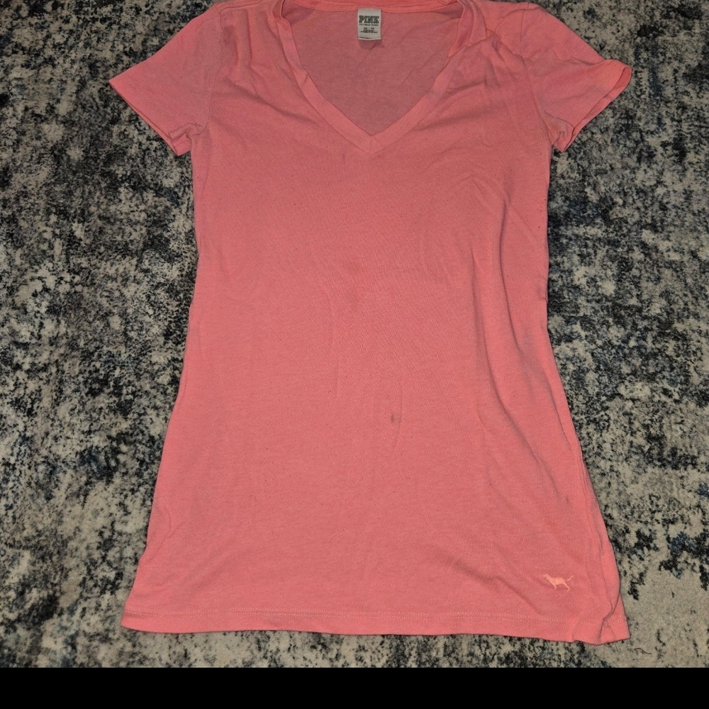 PINK Victoria's Secret Fitted Pink Short Sleeve Tee